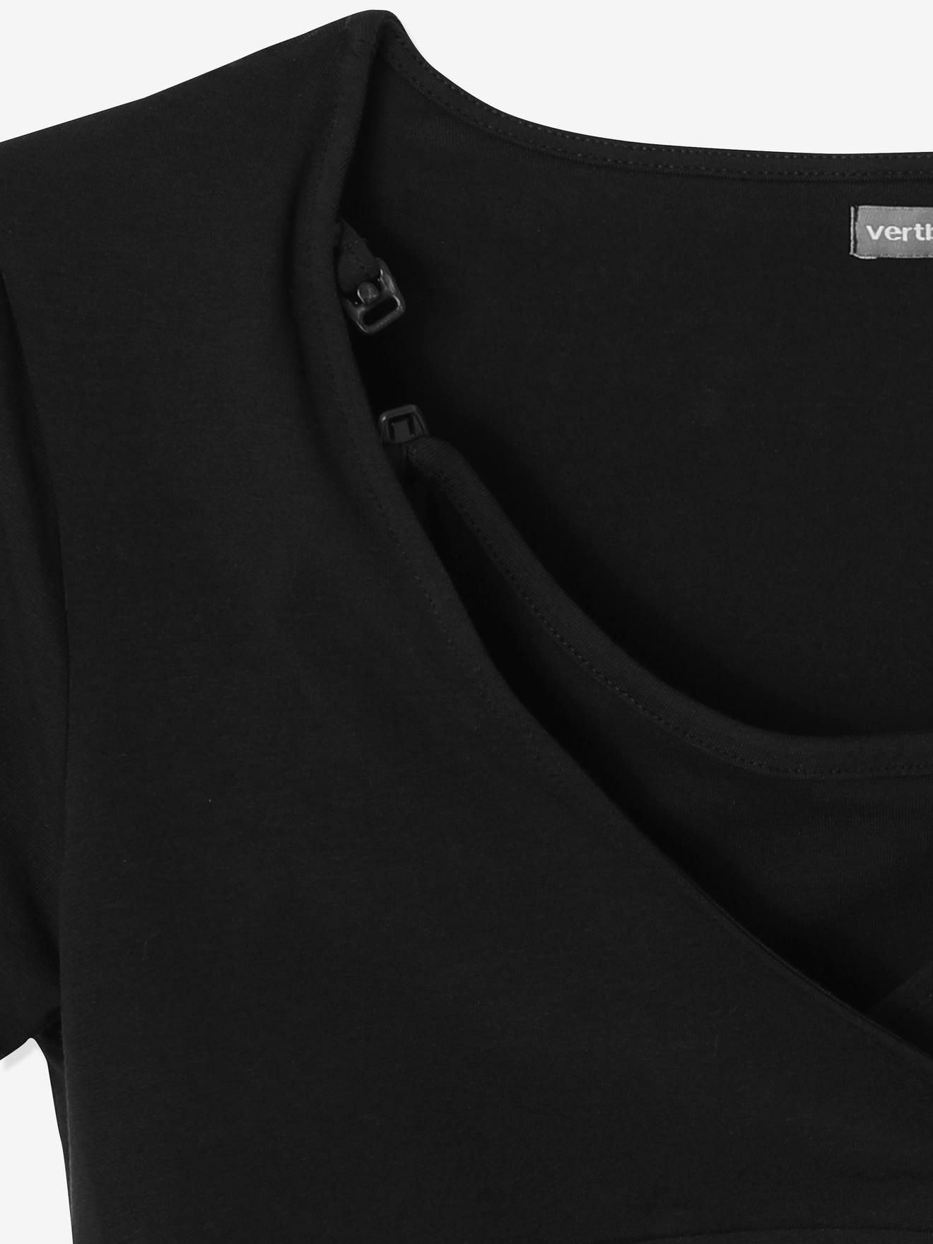 Lot de 2 T-shirts cache-coeur grossesse et allaitement noir