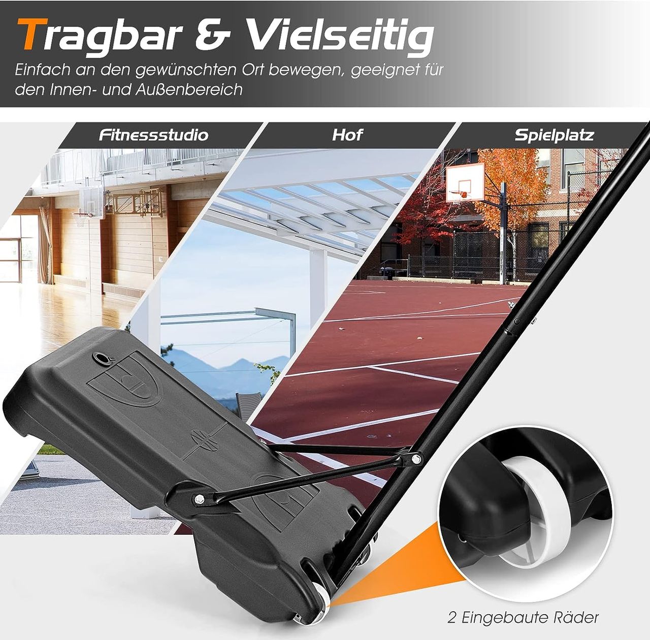 Costway Basketballständer 155-210cm höhenverstellbar