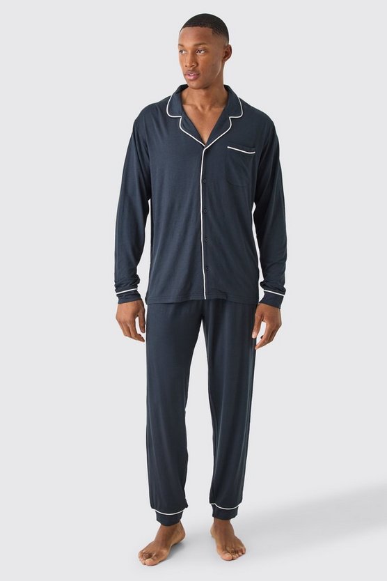 Lockeres Premium Loungewear-Hemd & Unterteil