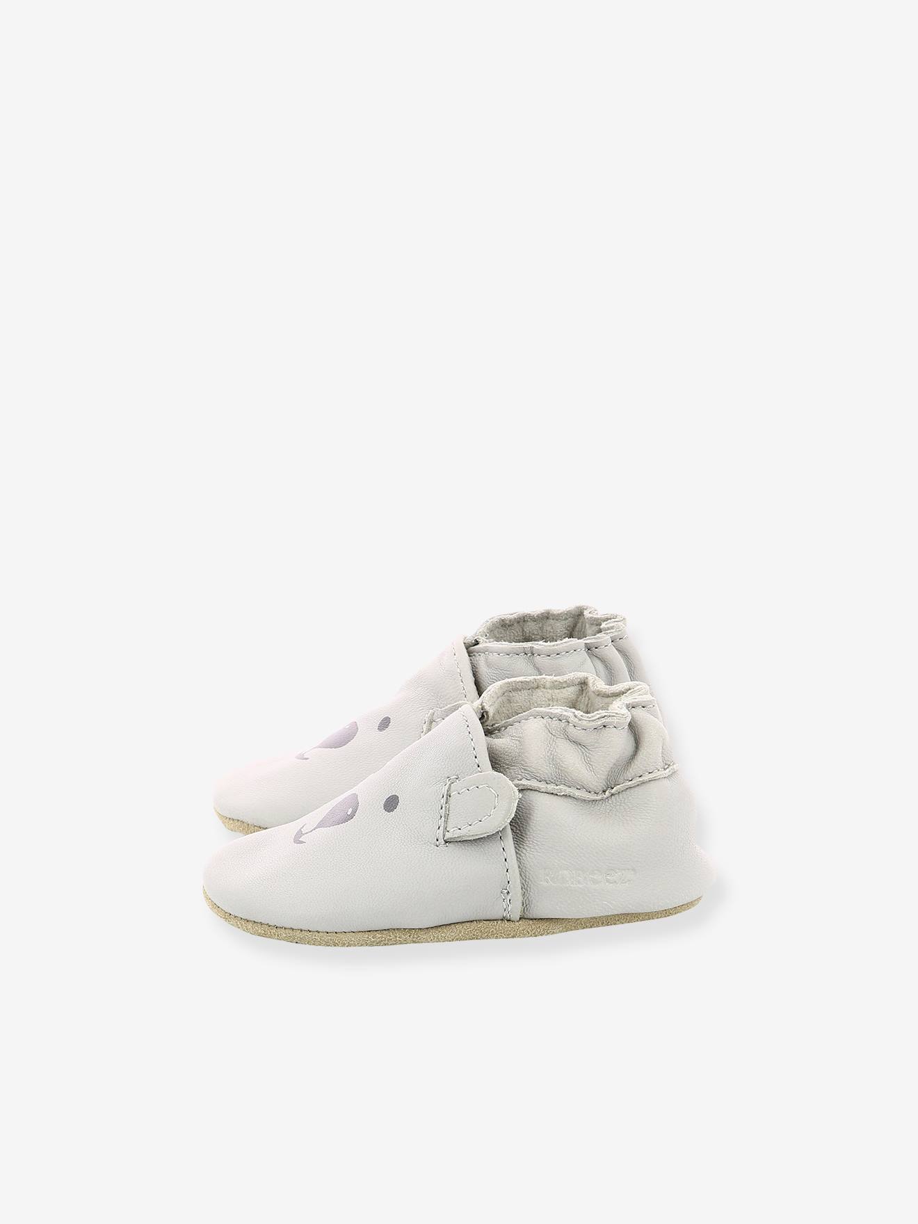 Robeez Baby Krabbelschuhe SWEETY BEAR ROBEEZ, Hausschuhe - hellgrau