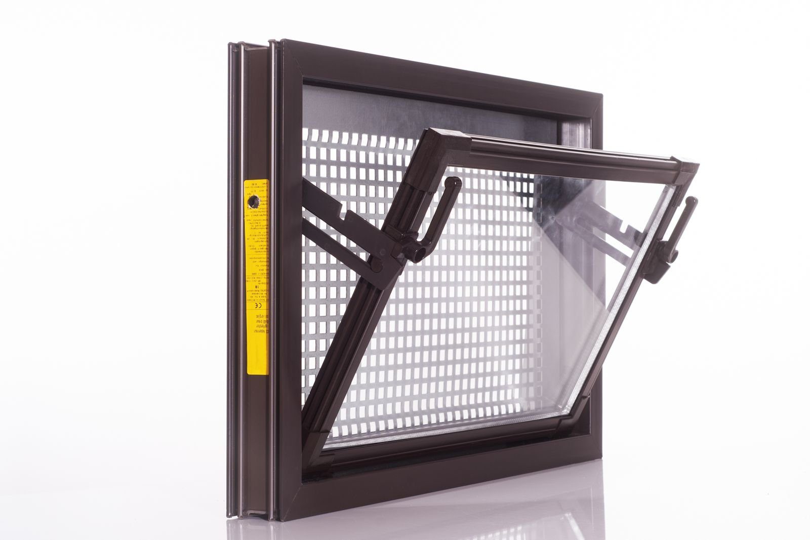 ACO Severin Ahlmann GmbH & Co. KG Kellerfenster ACO 60x50cm Nebenraumfenster Einfachglas + Schutzgitter Kippfenster Fenster braun, inkl. Schutzgitter mit einfacher Montage