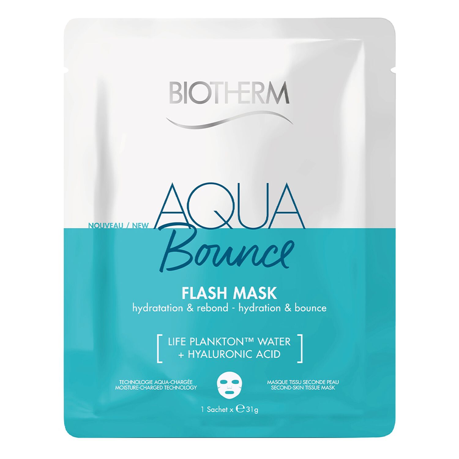 Biotherm Aqua Bounce Masque Tissu - Hydratation Flash & Rebond Instantané