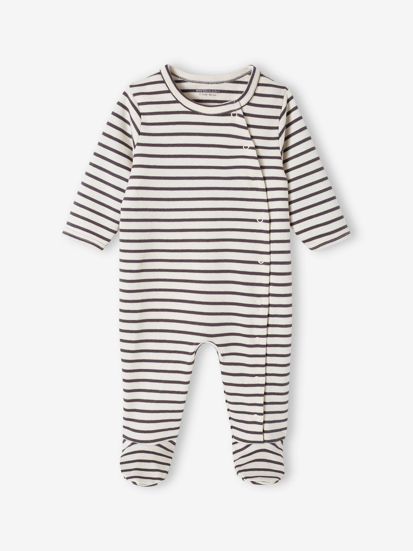 Vertbaudet 2er-Pack Baby Strampler aus Interlock - grau