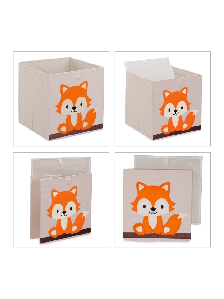 relaxdays Aufbewahrungsbox in Beige/ Orange - (B)33 x (H)33 x (T)33 cm günstig kaufen onesize