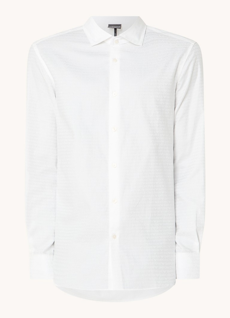 Cămașă Emporio Armani cu croială clasică și logo imprimat.