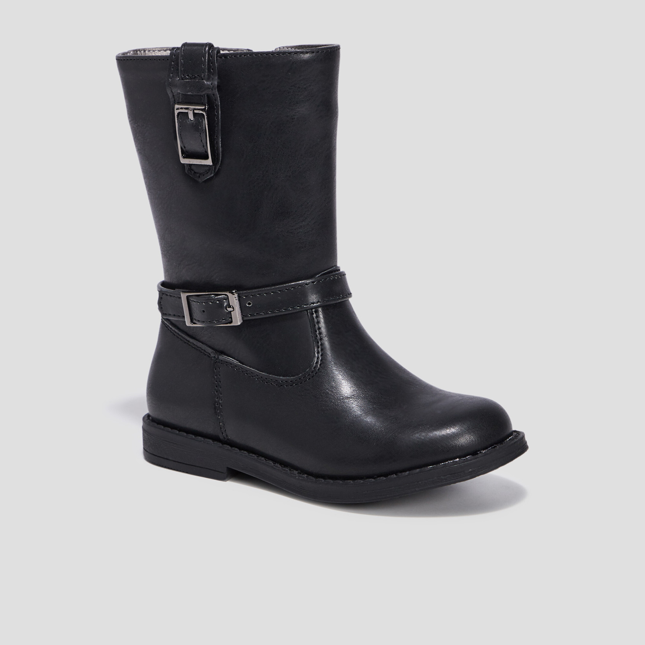 Bottes avec boucles noir fille | La Halle