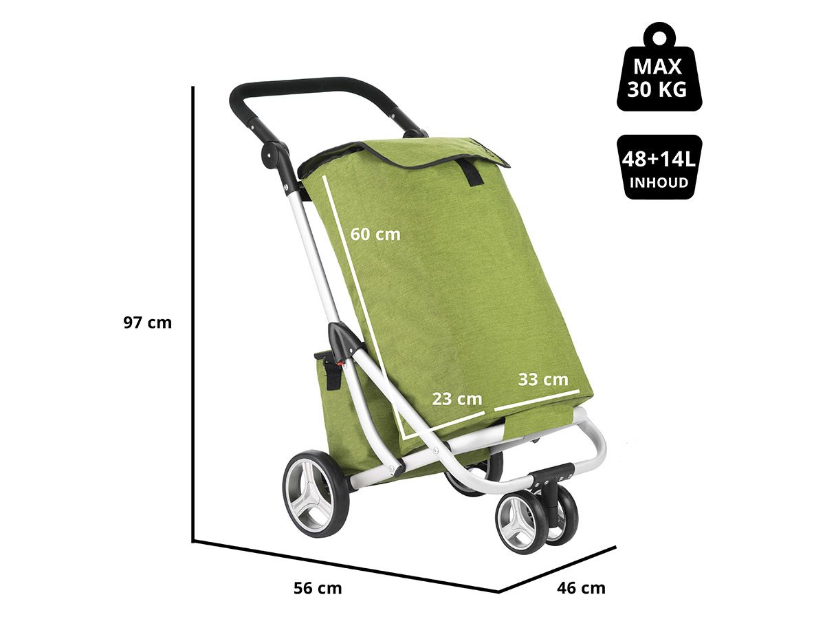 ShoppingCruiser 3-Räder 58 Liter einkaufstrolley mit kuhltasche