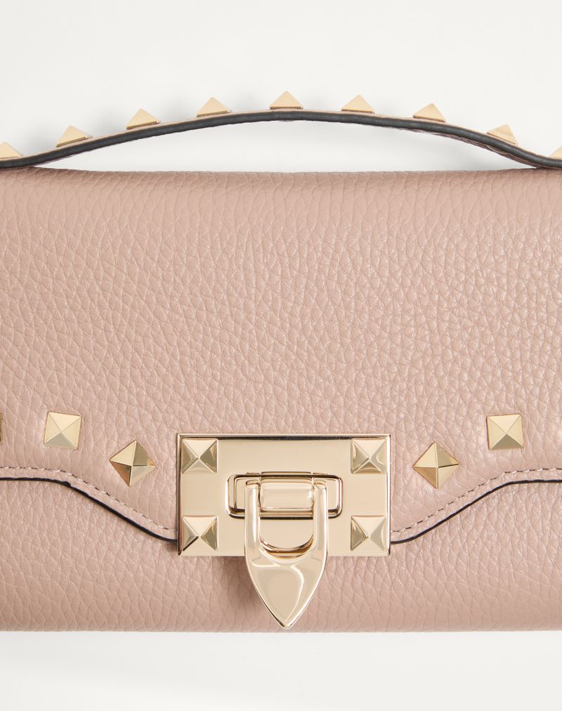 Rockstud Chain Wallet in granaatkleurig kalfsleer