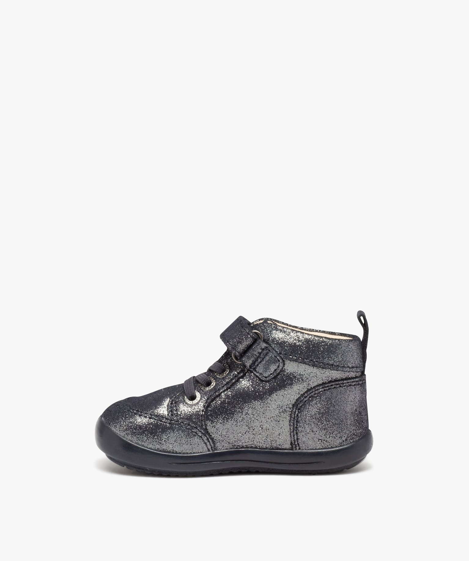 Chaussures premiers pas bébé fille en cuir uni à paillett... marine | GEMO
