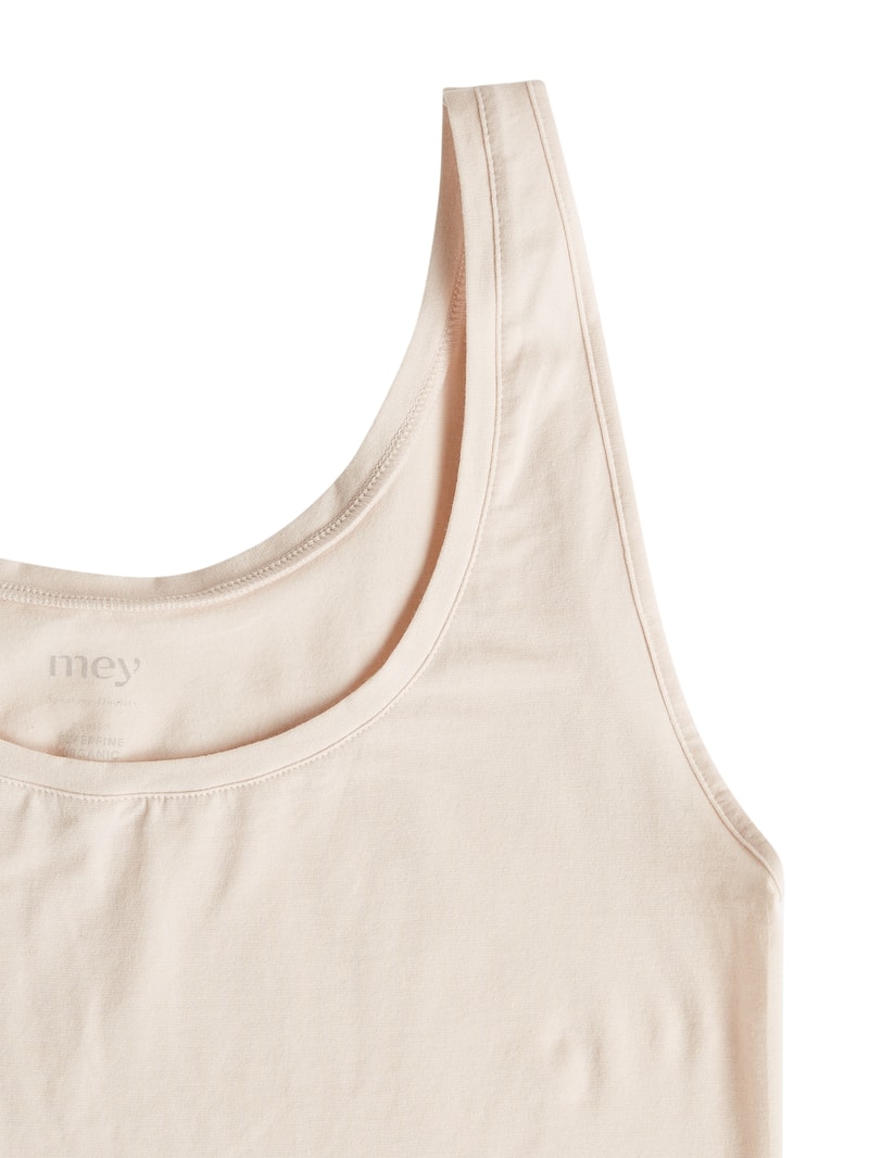 Top mit Rundhalsausschnitt Modell 'Organic' in beige