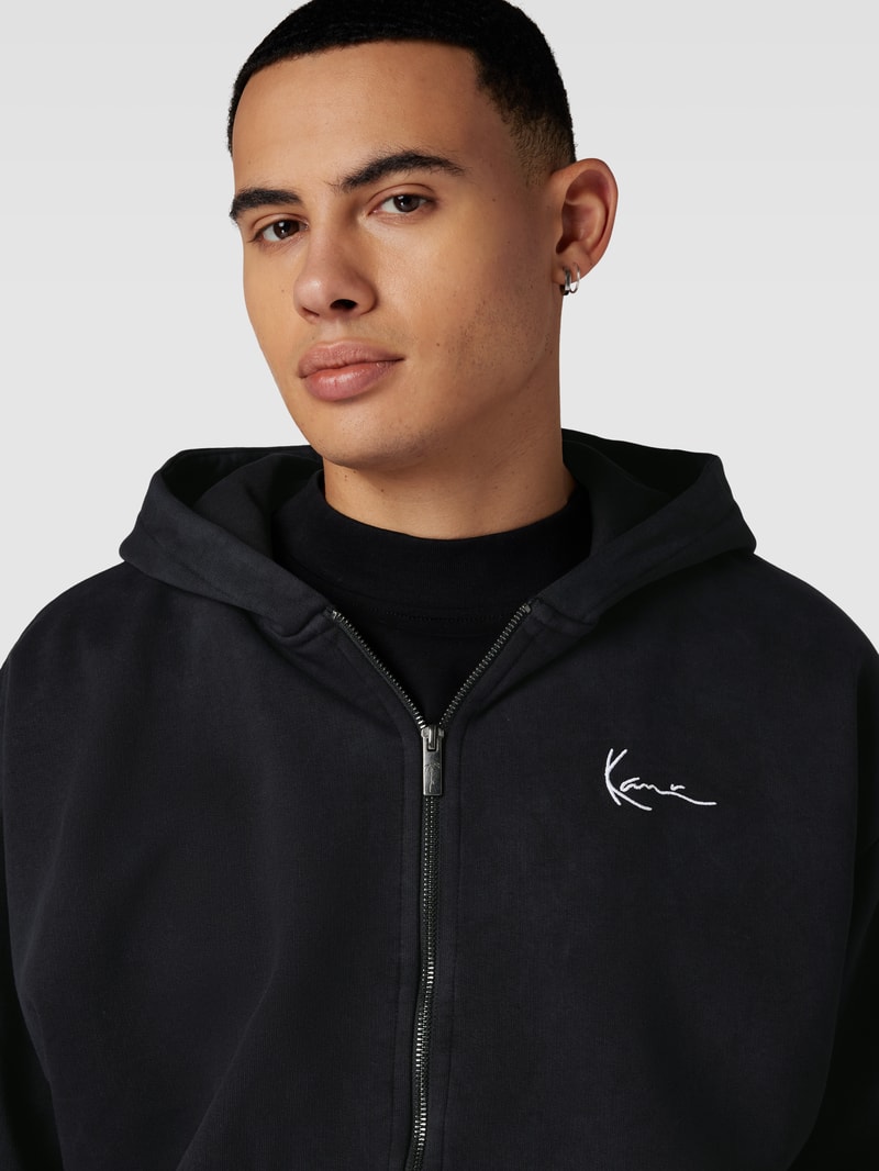 Sweatjacke mit Label-Stitching in black