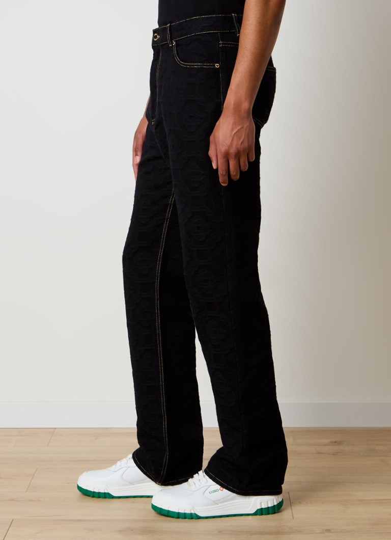 Džíny Casablanca Straight Fit s barevným praním a žakárovým vzorem