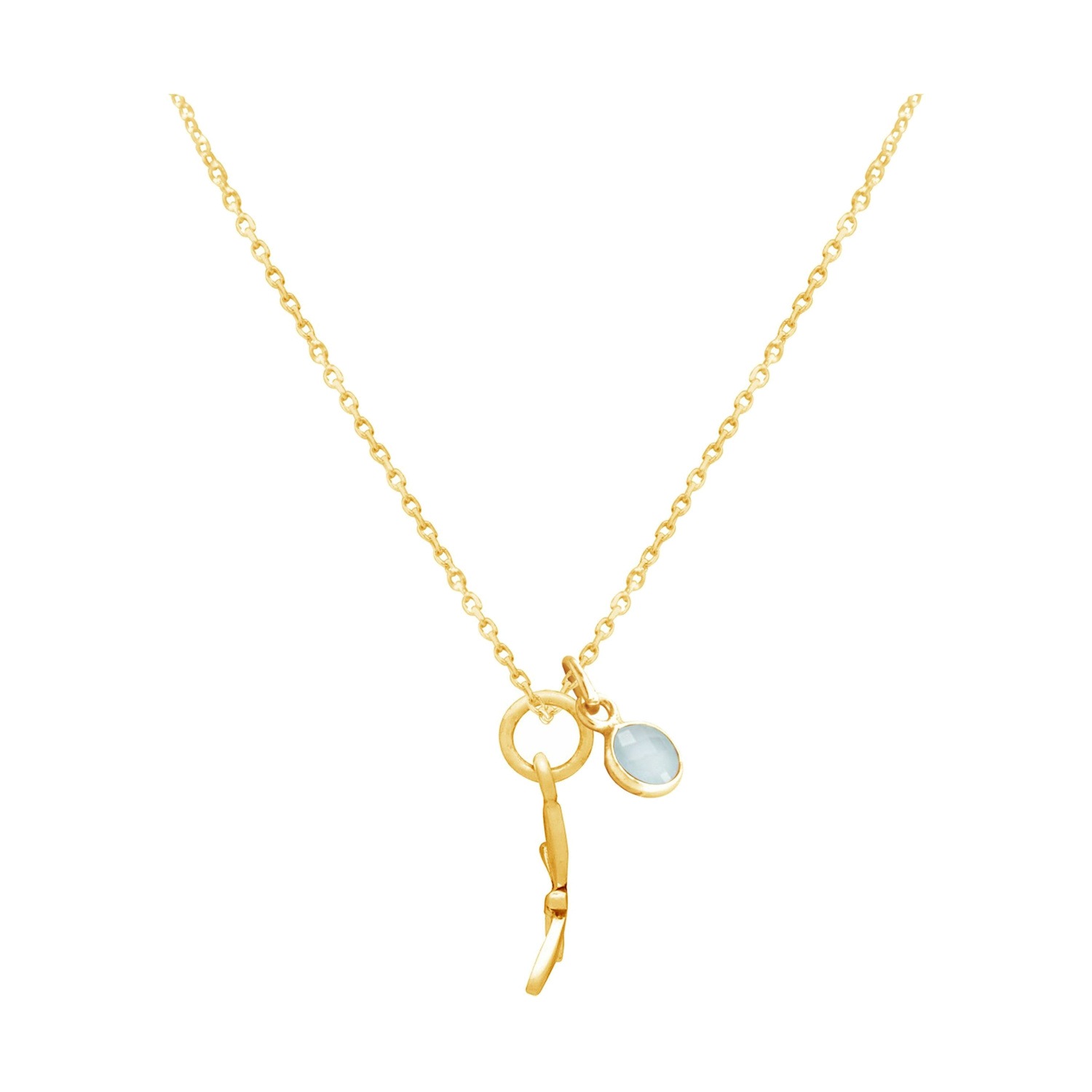 Halskette mit Anhänger 'Libelle - Chalcedon'