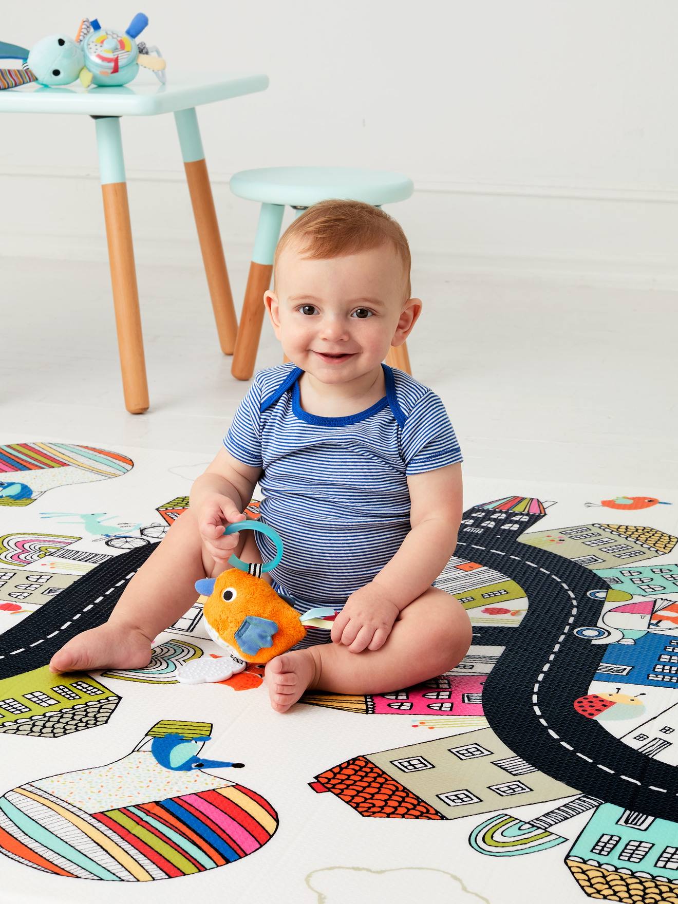 Tapis de Jeu Réversible Vibrant Village