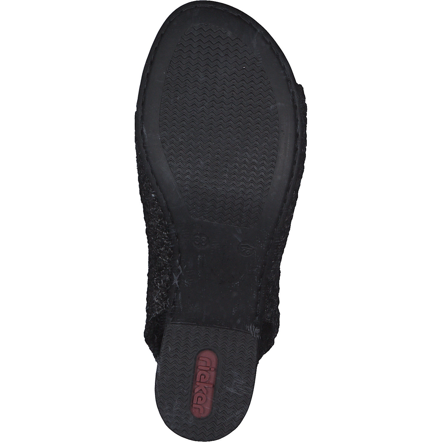 Rieker 64670, Plateau-Sandaletten, Damen, Schwarz