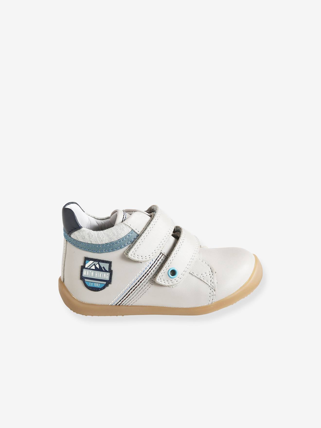 Vertbaudet Jungen Baby Lauflern-Boots - hellgrau
