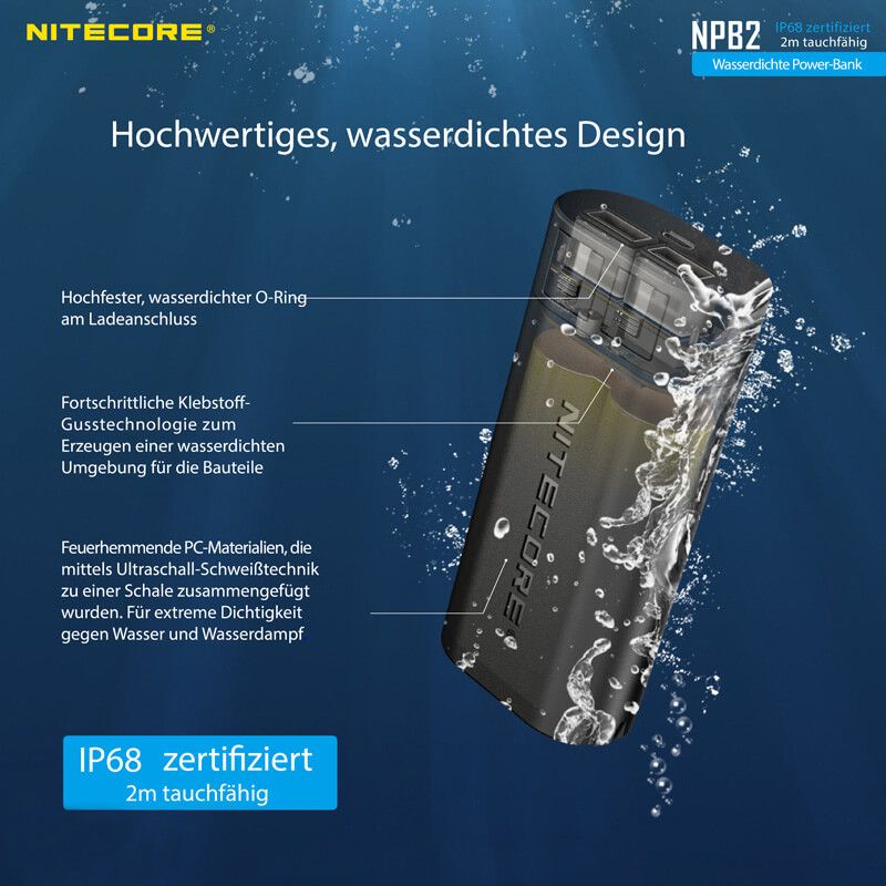 Powerbank NPB2 - 10000mAh - wasserdicht