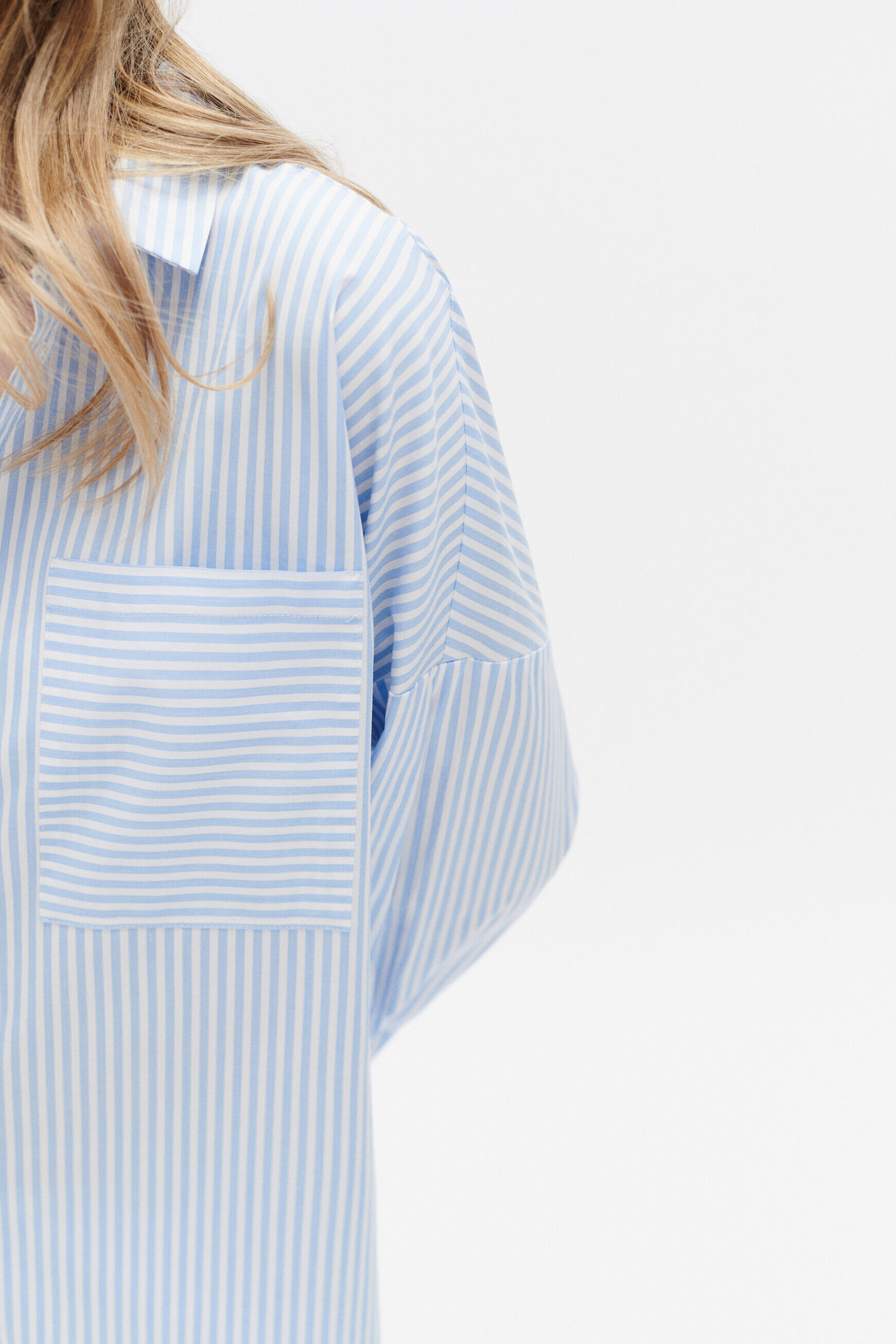 Chemise claudine bleu ciel femme