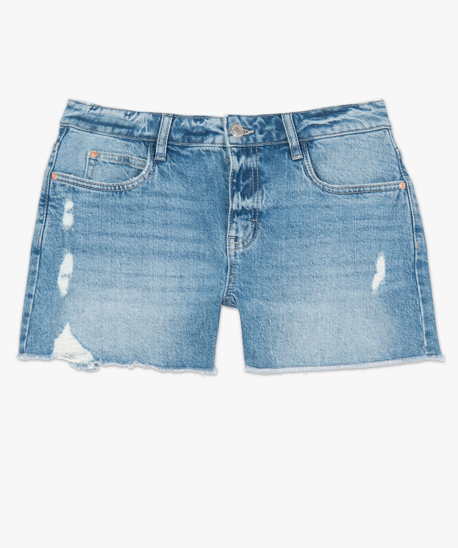Short femme en jean aspect usé bleach | GEMO