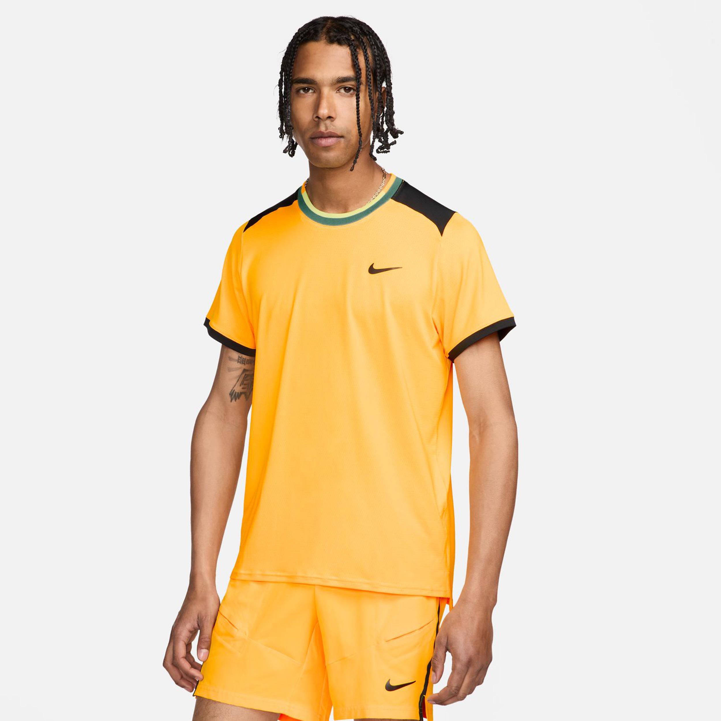 Dri-Fit Court Advantage T-Shirt Herren - Orange, Schwarz