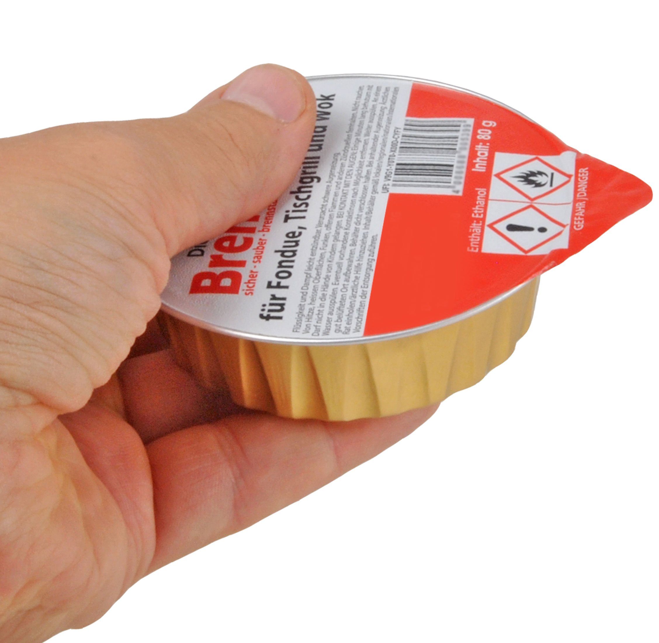 KS-Direkt Brennpaste Brenngel x 18 + Pastenbrenner, 1.44 kg, Deutsche Herstellung, kein hochgiftige Methanol beigemischt !!!
