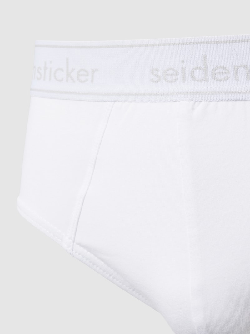 Slip mit Label-Bund Modell 'COTTON FLEX' im 3er-Pack in weiß