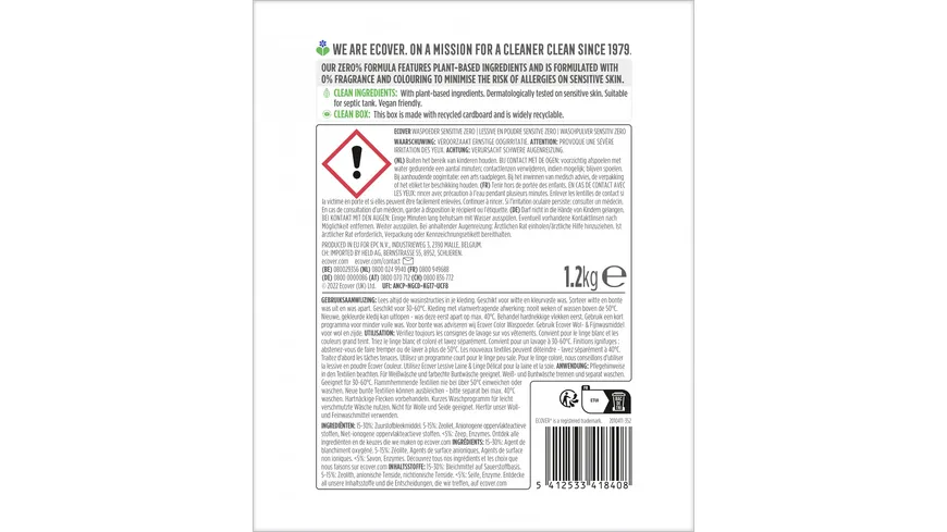 Ecover Waschpulver Universal Zero 1.2 kg