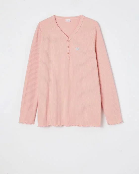 Pyjama maille interlock côtelée douce et souple