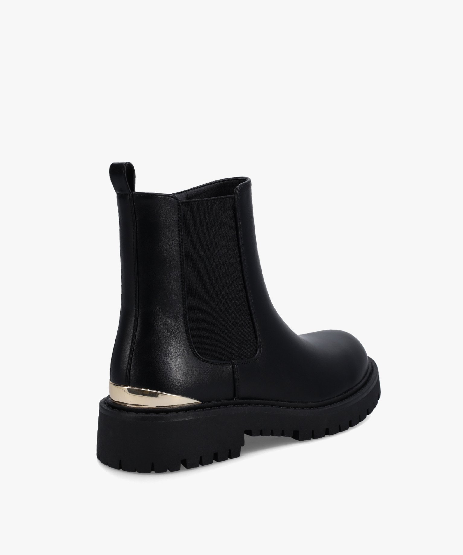 Boots femme style Chelsea crantées avec détail métallisé noir | GEMO