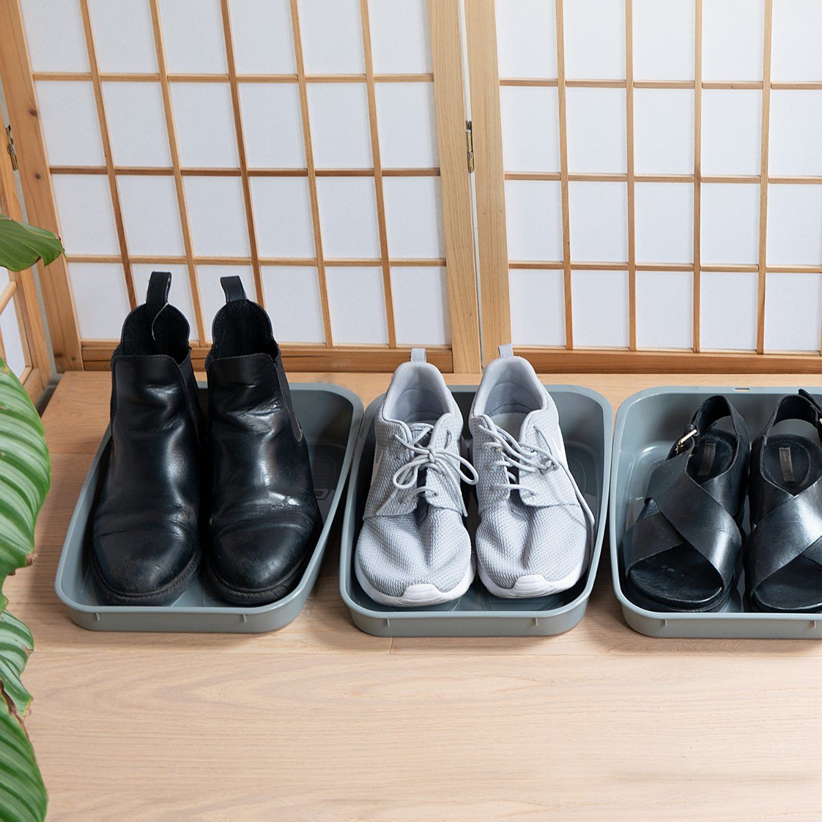 Navaris Schuhabtropfschale Schuhablage Set, 6-teilig, stapelbar, für Garderobe/Schuhregal