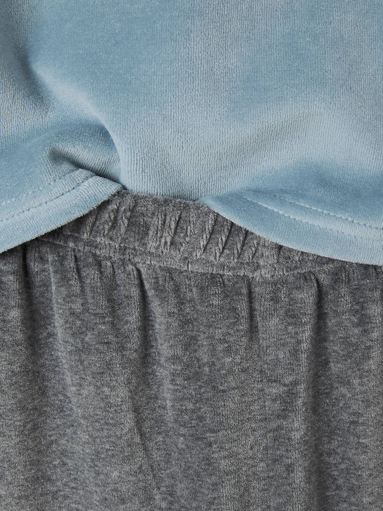Vertbaudet 2er-Pack Jungen Samt-Schlafanzüge, Natur BASIC Oeko-Tex - pack blau/grau