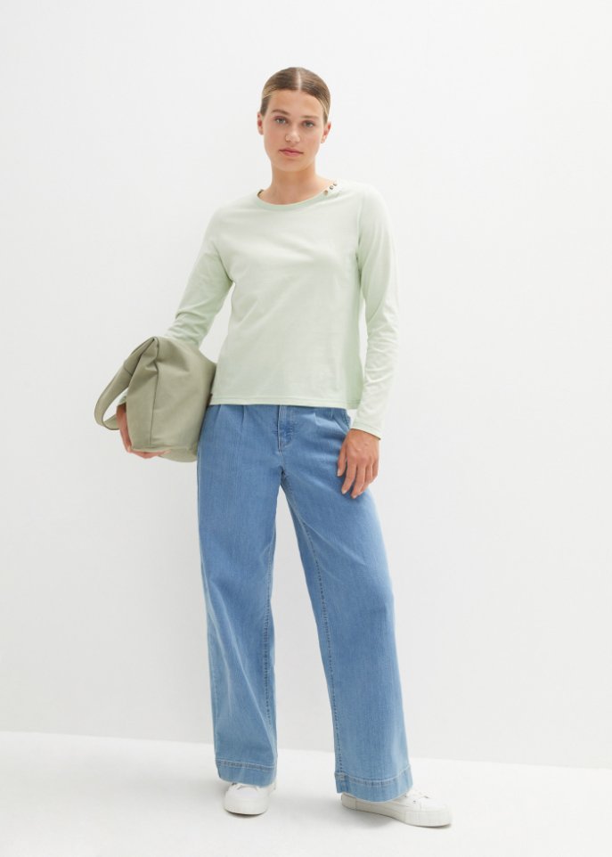 Langarmshirt mit Zierknöpfen