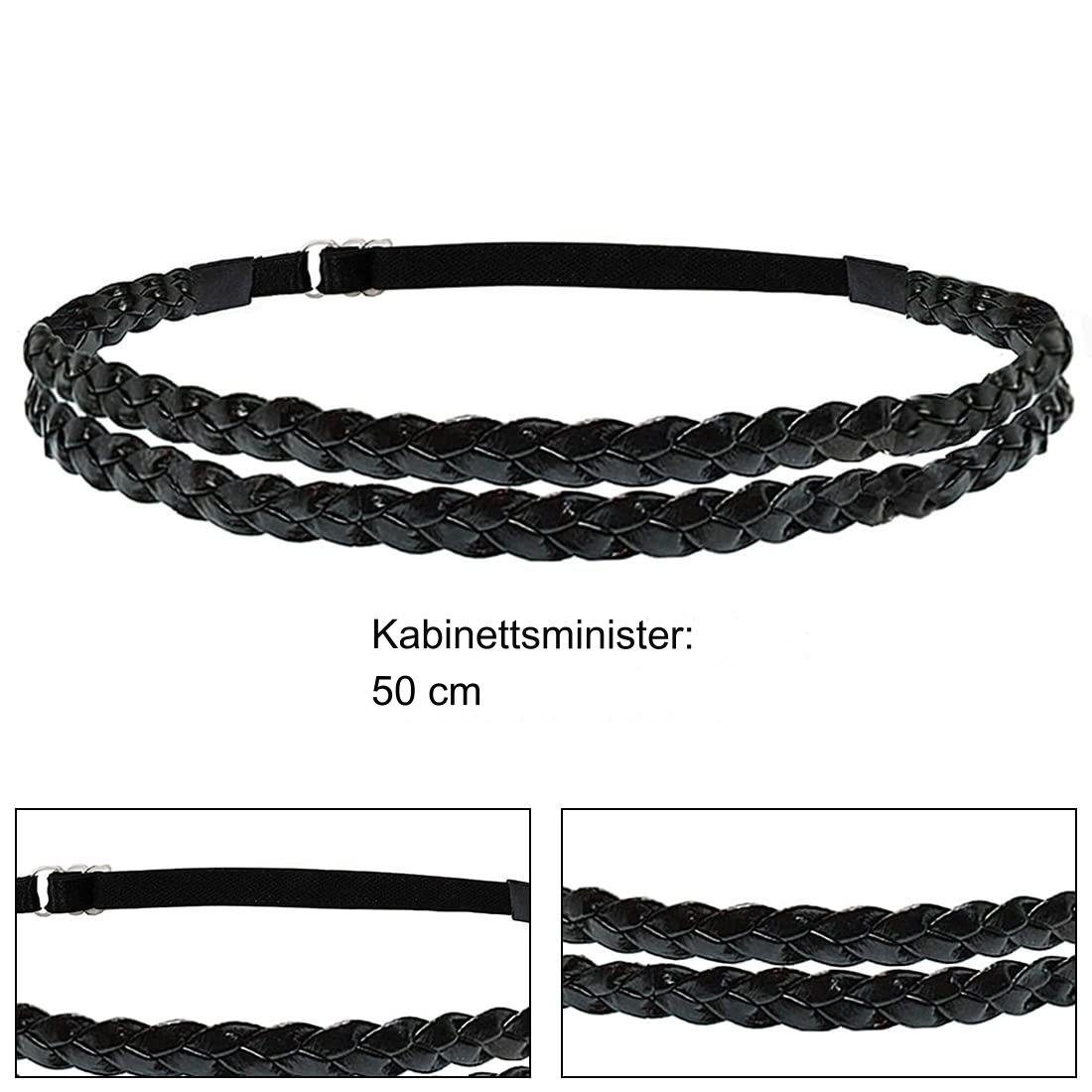 COUNJOYING Haarband Hippie Haarband - Einfarbiger Geflochtenes Haarschmuck, Einheitsgrößer, 3-tlg.