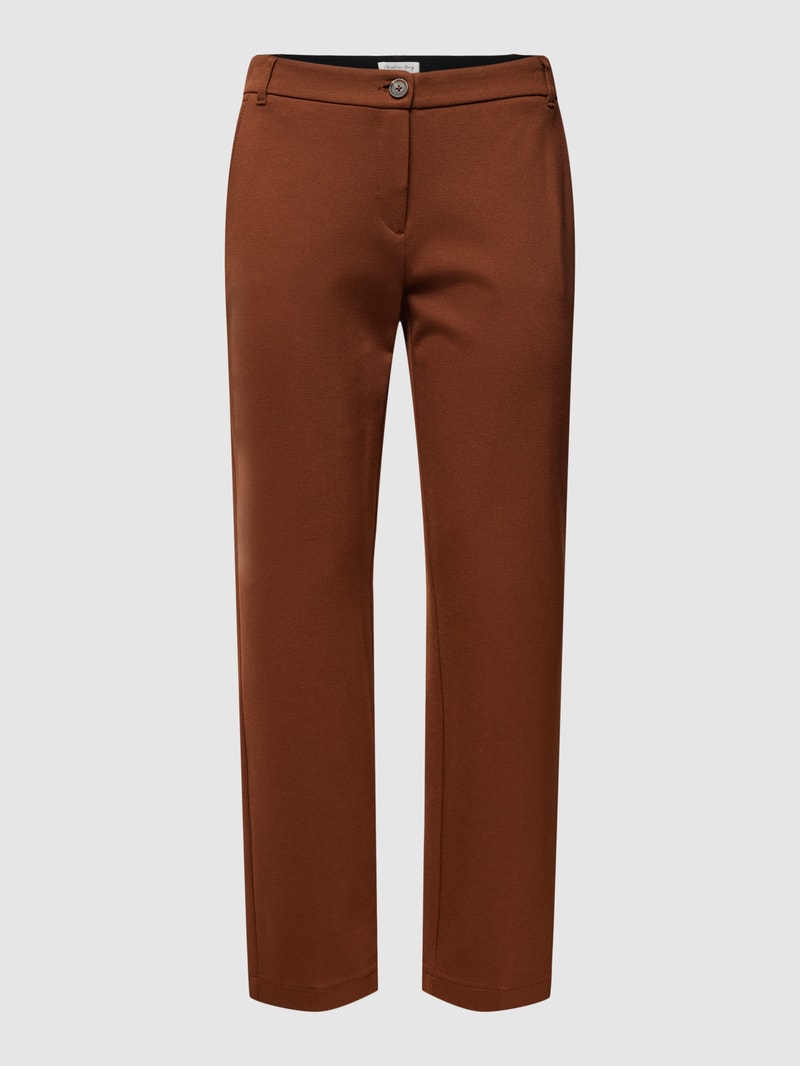 Straight Fit Chino mit Stretch-Anteil Modell 'Chino Jersey UNI' in dunkelbraun