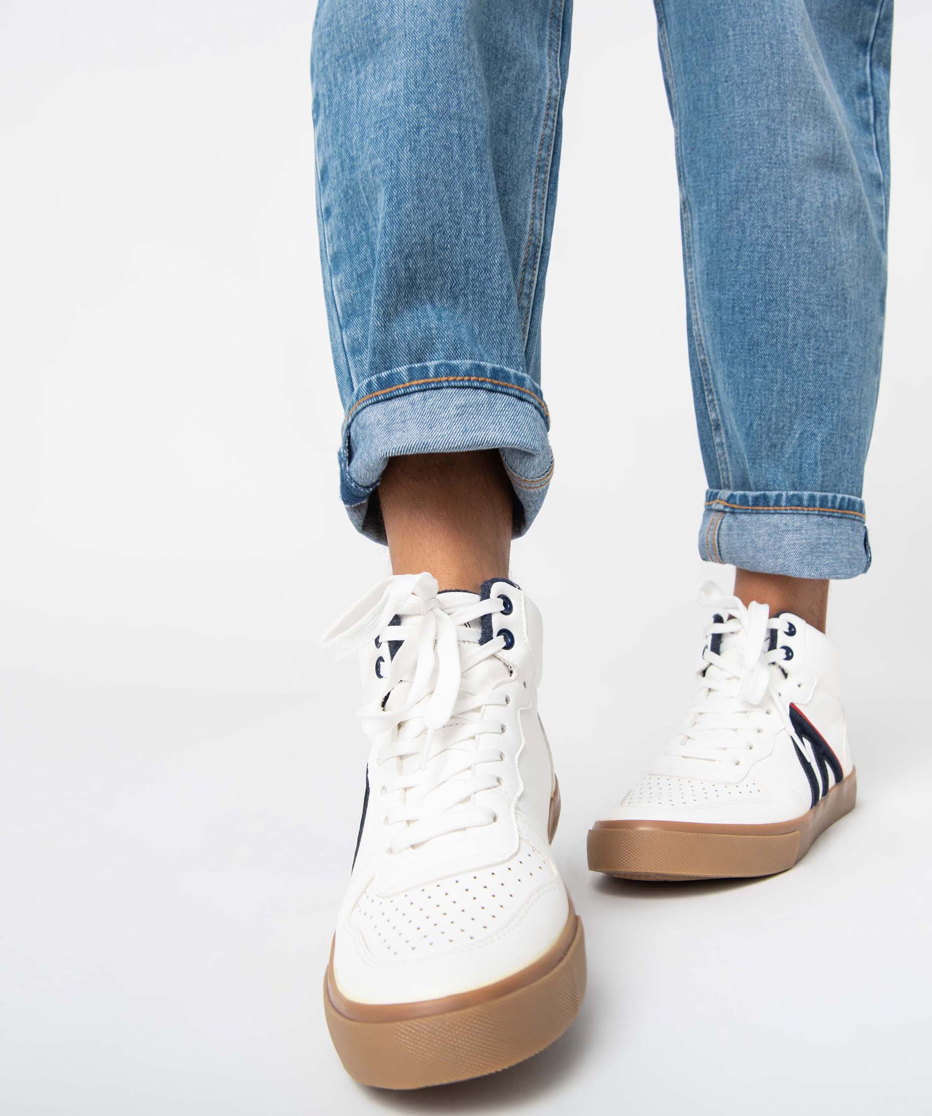 Baskets homme mid à col moelleux - Alma Planète blanc | GEMO