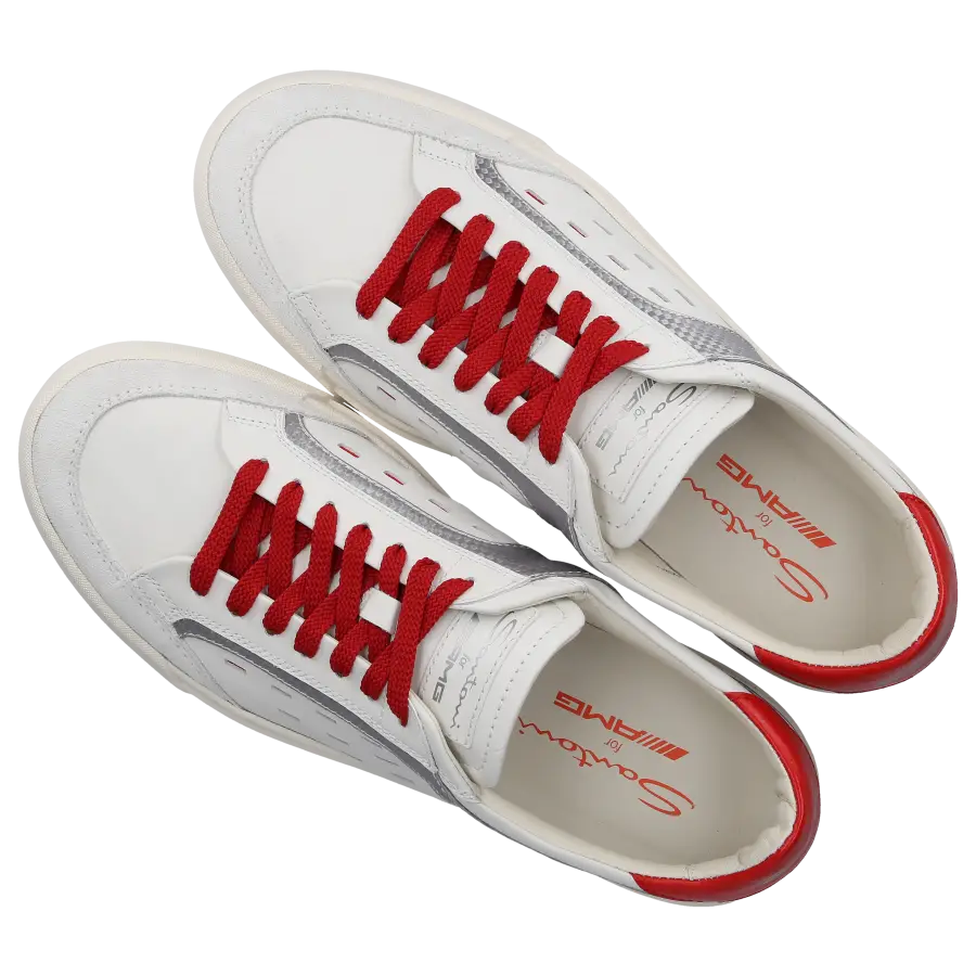 Santoni - Sneaker low AMG Kalbsleder - weiß