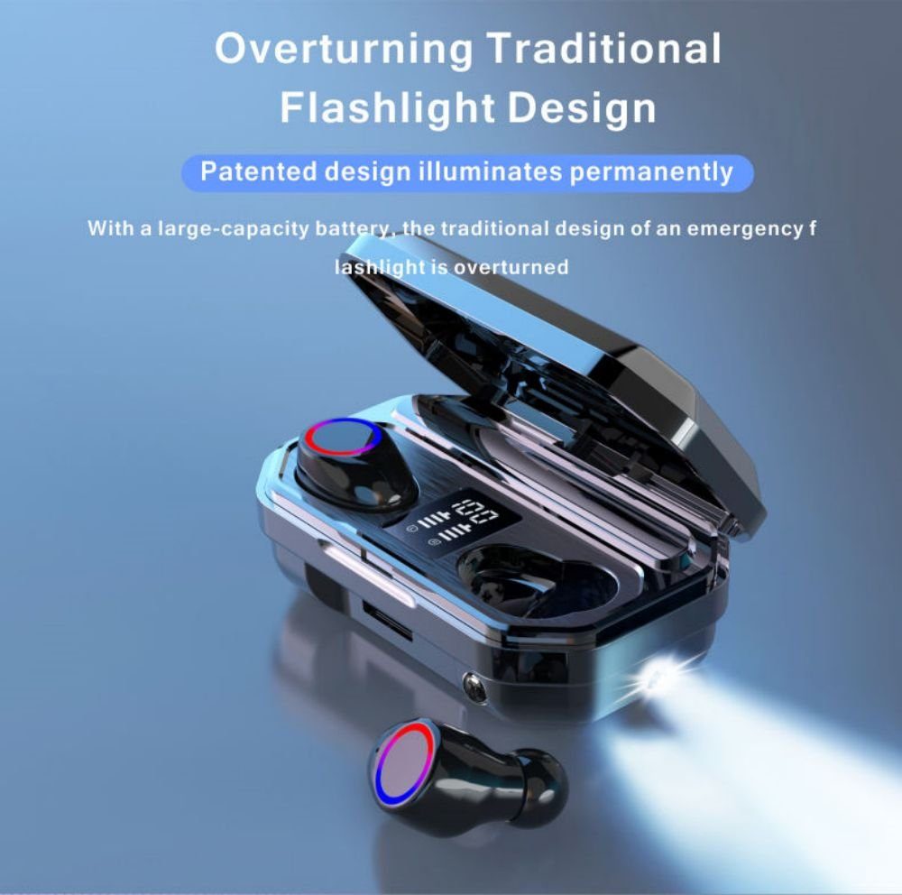 7Magic In-Ear-Kopfhörer mit Mikrofon Bluetooth 5.2 LED Anzeige True-Wireless Bluetooth-Kopfhörer (Siri, Voice Assistant, Rauschunterdrückung, Wireless Earbuds, IPX7 Wasserdicht Kabellose Kopfhörer)