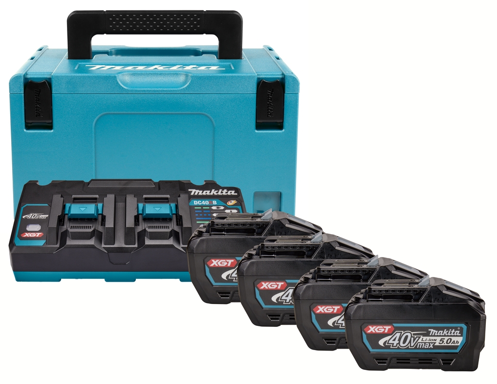 Makita Accessoires 191U42-2 Startset XGT DC40RB Duolader + 4 x Accu BL4050F 40V max 5.0Ah in MBox