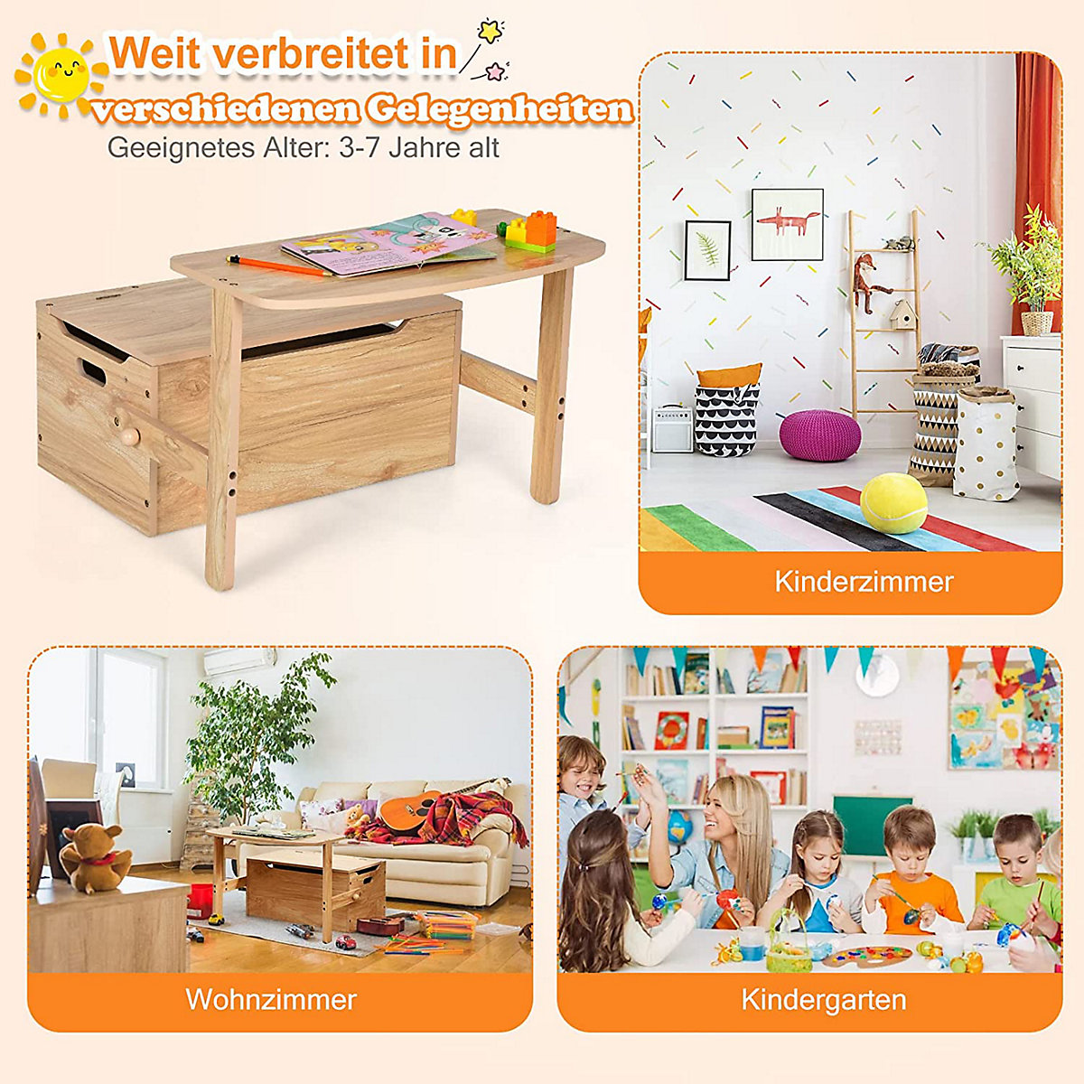 Kinder-Aktivitätstisch mit Schreibtisch & Aufbewahrungsbox