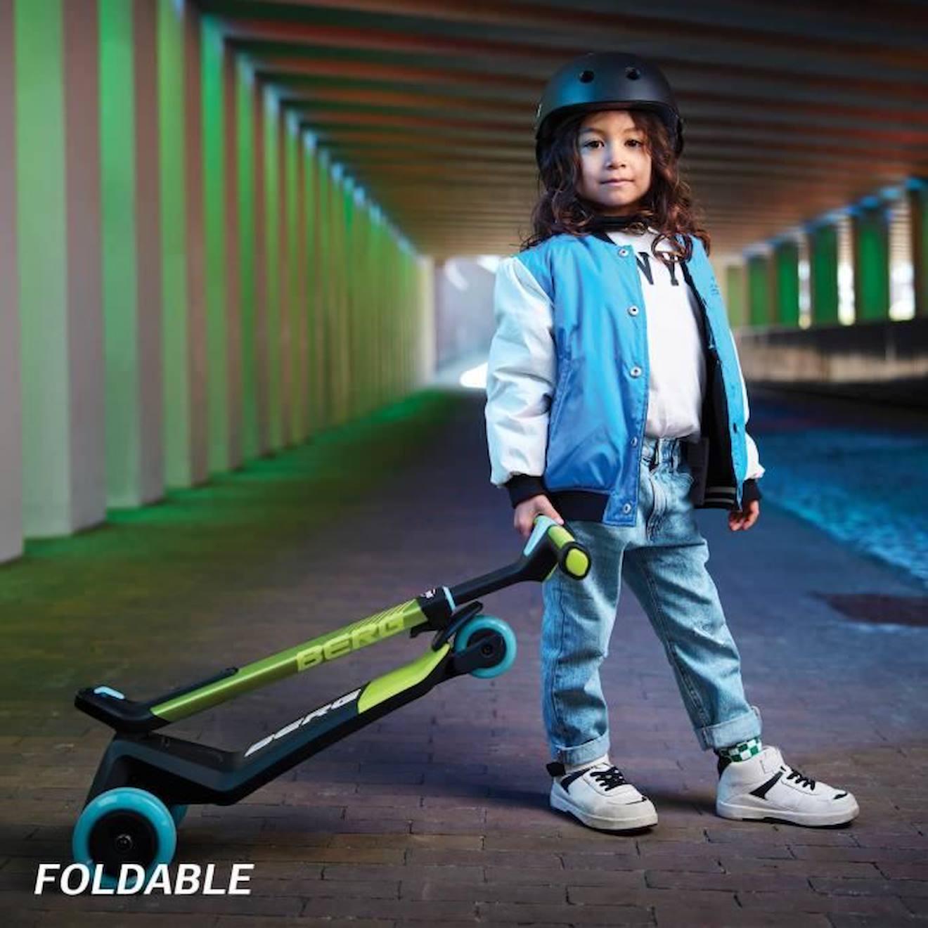 BERG Nexo trottinette lumières pont magnétique Vert citron vert