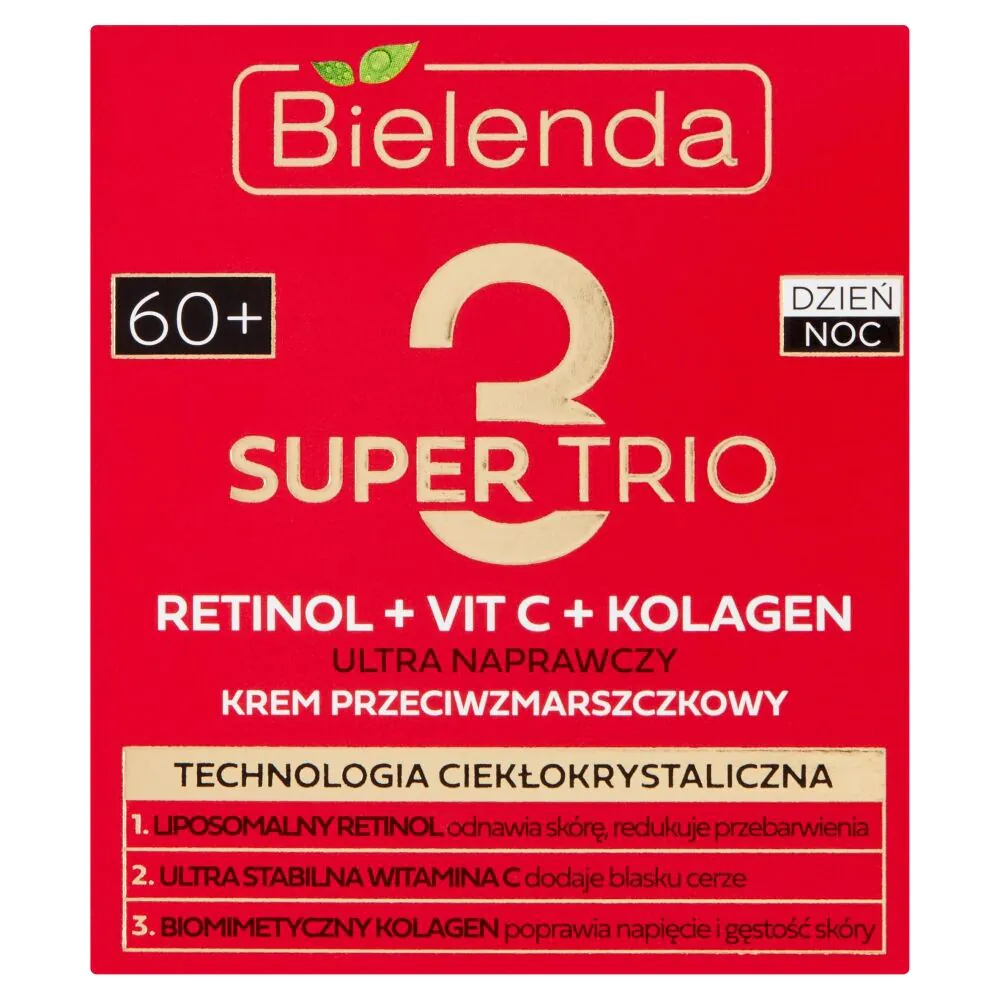 Bielenda Super Trio (Retinol + Vitamine C + Collageen) Anti-rimpelcrème 60+ dag/nacht