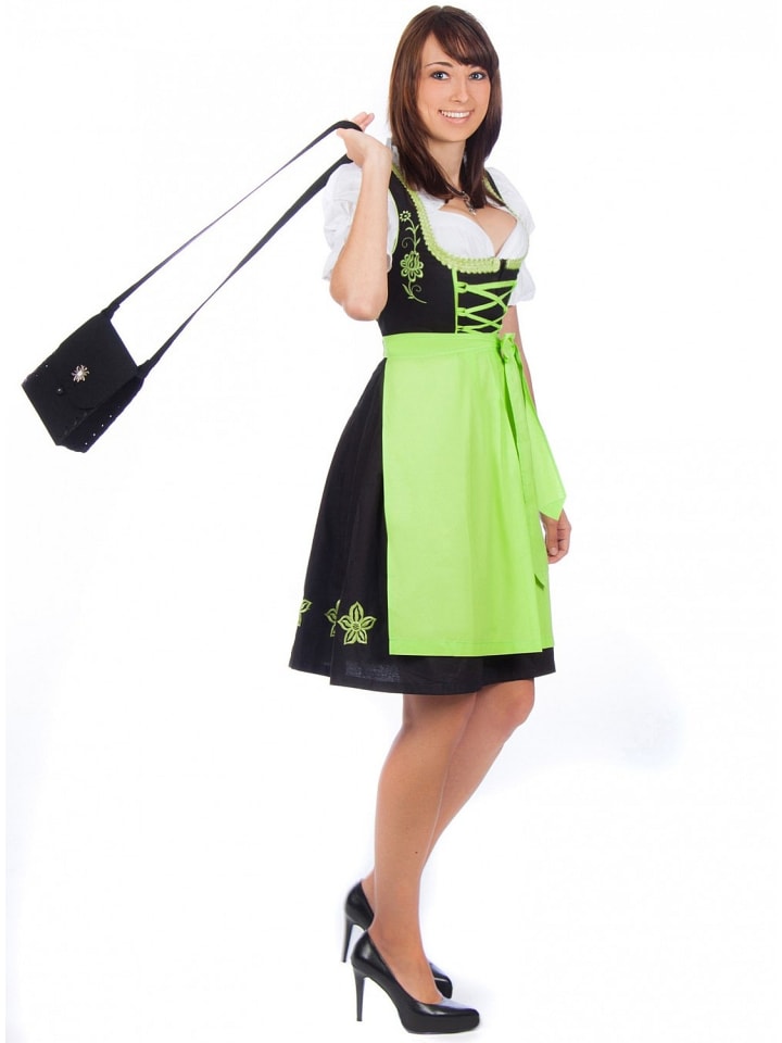 Edelnice Mini Dirndl 3-teilig in schwarz, grün günstig kaufen 34