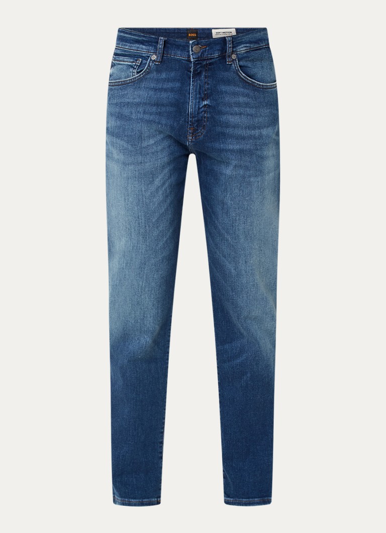 Blugi HUGO BOSS Delaware Slim-Fit, decolorare medie