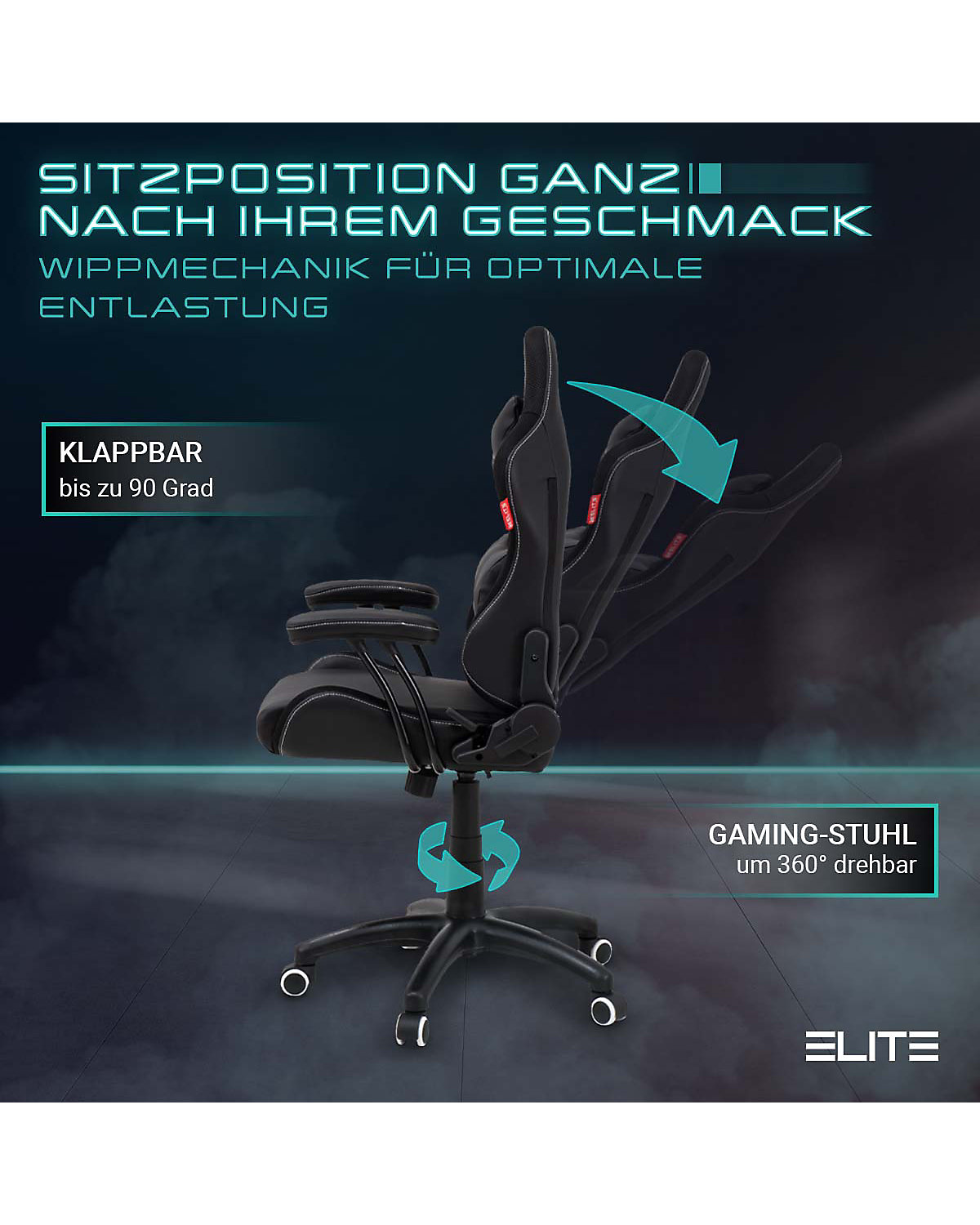 Gaming Stuhl PULSE - Ergonomischer Kinder Luxus Gaming Stuhl - 4D Armlehnen - Bürostuhl