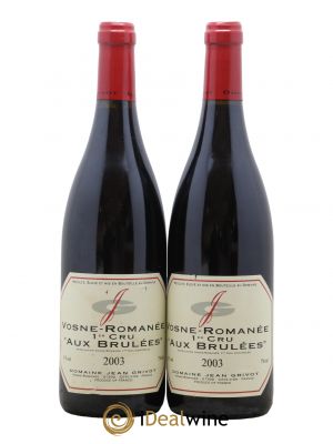Vosne-Romanée 1er Cru Aux Brûlées Jean Grivot  2003 - Lot de 2 Bouteilles