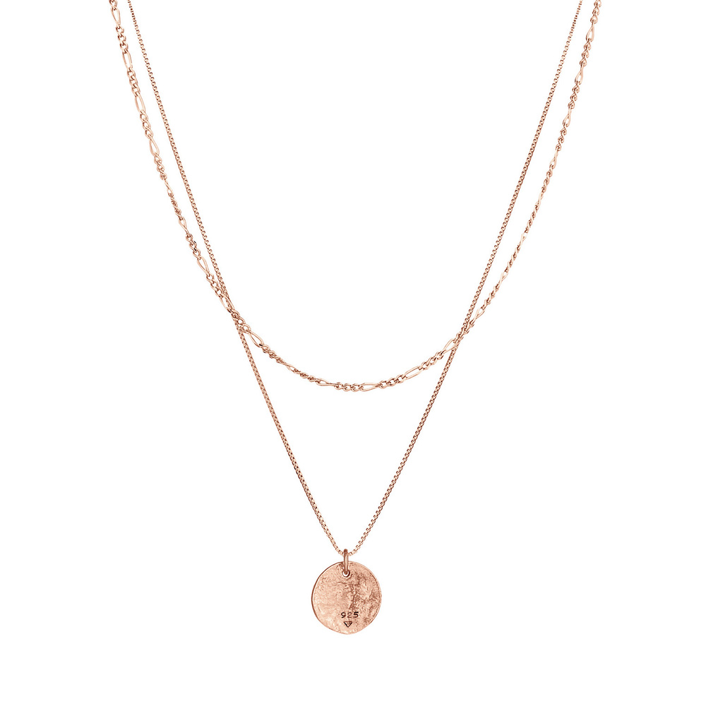 Elli Elli Collier Femmes Couches Pendentif Plaquette Boho en Argent Sterling 925 collier