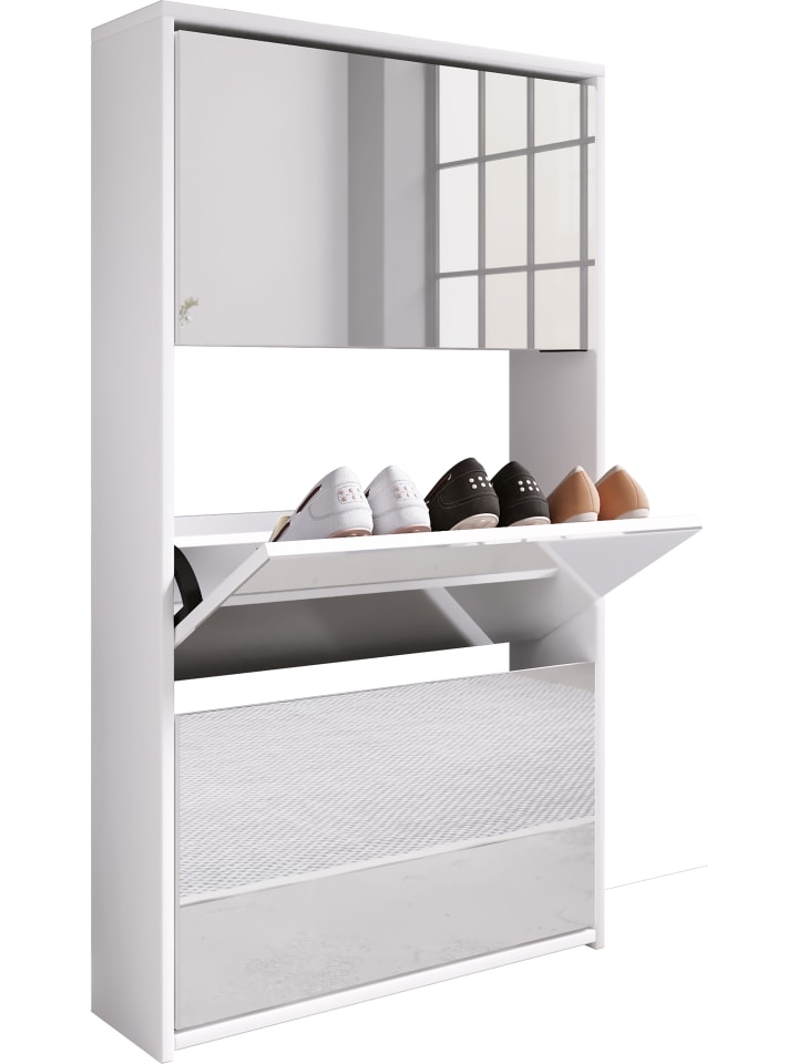 VCM  Holz Schuhschrank Schuhkipper Spiegel Stido XL in Weiß günstig kaufen onesize