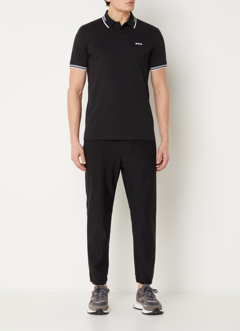 Polo HUGO BOSS Paul slim fit em piqué de algodão com logotipo.