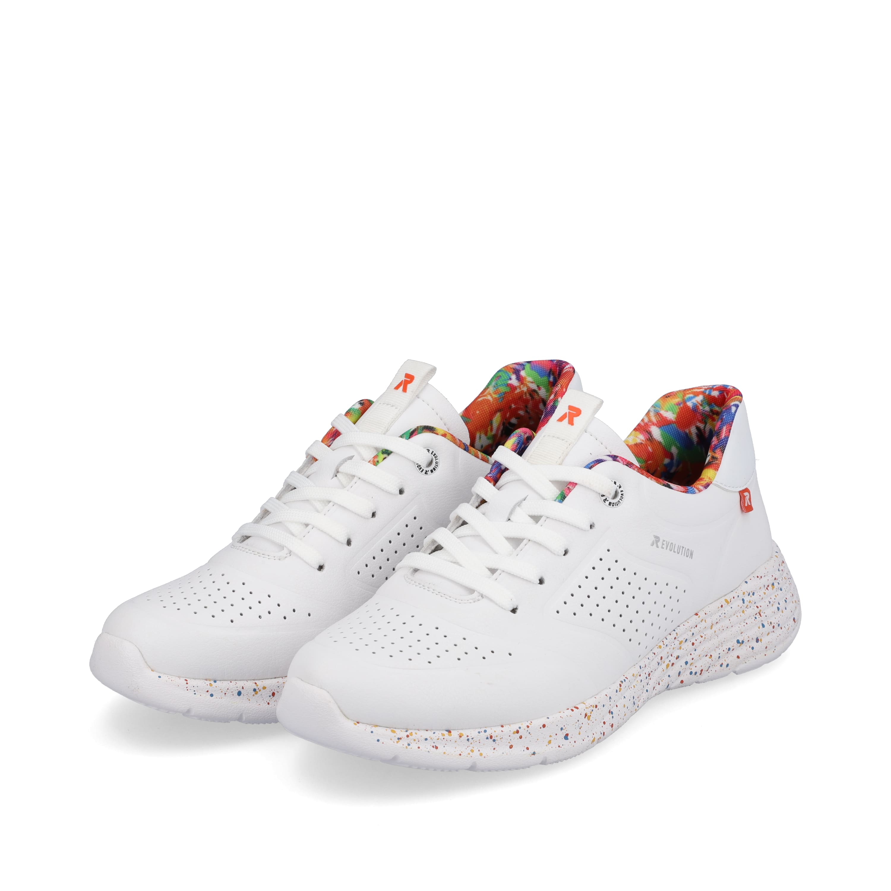 Rieker Damen Sneaker Low swan-white rainbow