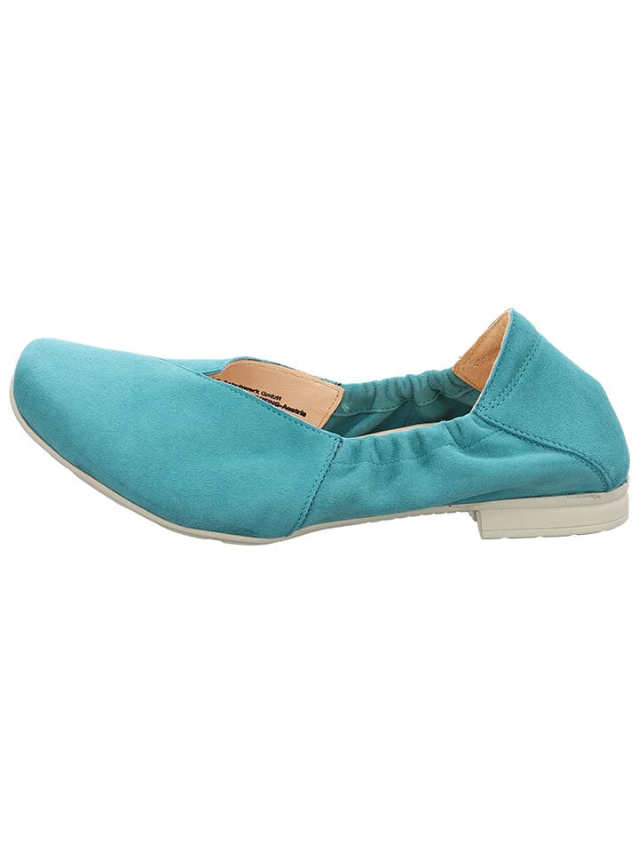 Think! Leder-Ballerinas in Türkis günstig kaufen